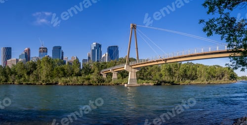 Preview: Footbridge Over The Bow River In Calgary Alberta Canada.