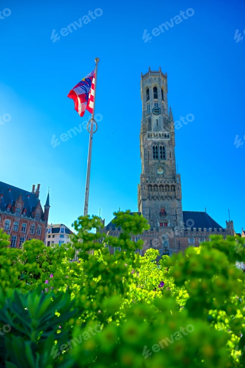 Preview: The Belfry Of Bruges Located In The Market Square Of Bruges (Brugge), Belguim.