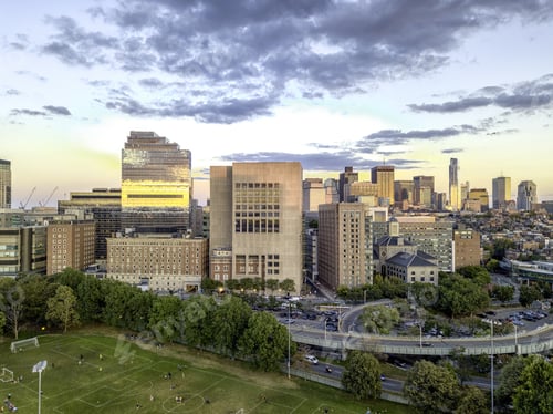 Preview: Boston Massachusetts Usa, Back Bay Skyline Of Downtown On A Summer, Aerial View