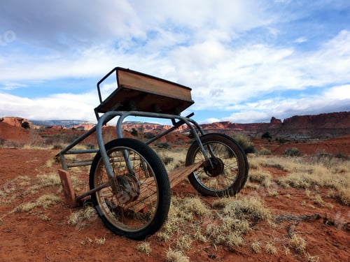 Preview: Horse Cart Chariot Left Abandoned In American Desert