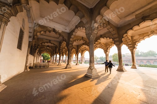 Preview: Red Fort Agra, Unesco World Heritage Site In The City Of Agra India. Historic Red Sandstone Fort Of