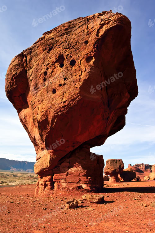 Preview: A Large Boulder Precariously Balanced Near Marble Canyon Arizona.