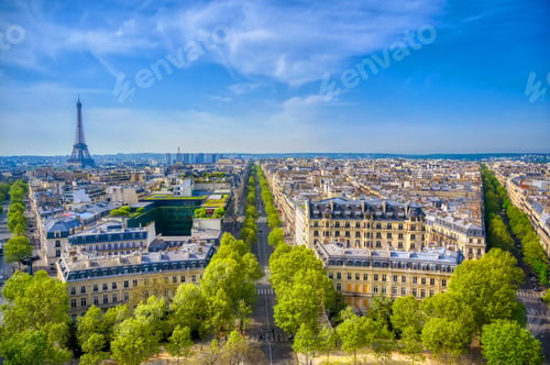 Preview: A View Of The Eiffel Tower And Paris, France From The Arc De Triomphe.