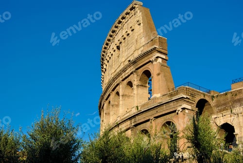 Preview: Colosseum In Rome And Morning Sun, Italy
