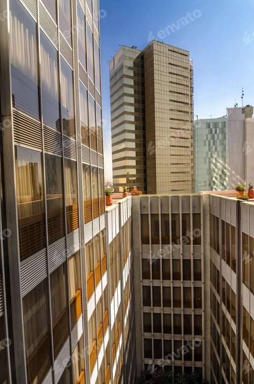 Preview: View Of Two Tall Skyscrapers In The Reforma Neighborhood Of Mexico City