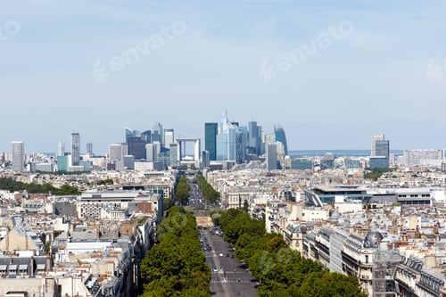 Preview: Color Dslr Stock Image Of Paris City Skyline, Including The Skyscrapers Of Neighborhood Known As La