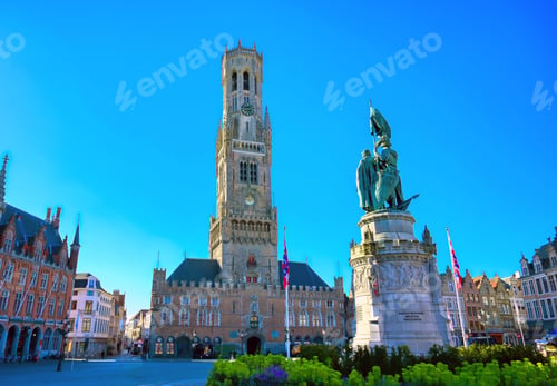 Preview: The Belfry Of Bruges Located In The Market Square Of Bruges (Brugge), Belguim.