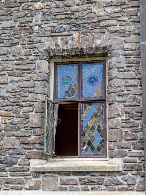 Preview: Stain Glass Window On Exterior Wall Of The Banff Springs Hotel.