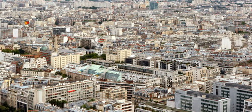 Preview: Color Dslr Stock Image Of Neighborhood In Paris, France, As Seen From Above.