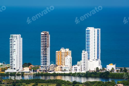 Preview: High Rise Coastal Apartment Buildings On The Caribbean Coast Of Cartagena, Colombia