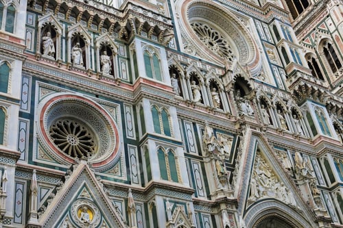 Preview: Great Exterior Florence Cathedral In Italy. Concept Of Region Architecture And European