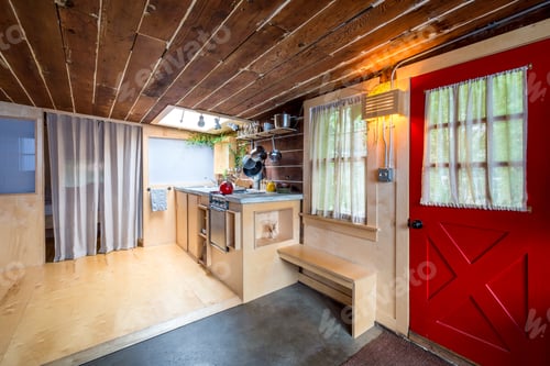 Preview: Rustic Kitchen In A Bright Cabin. Interior Design.