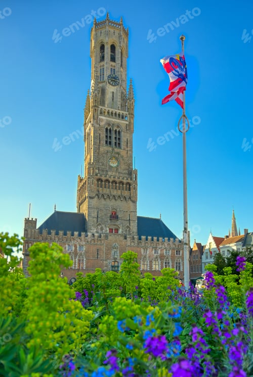 Preview: The Belfry Of Bruges Located In The Market Square Of Bruges (Brugge), Belguim.