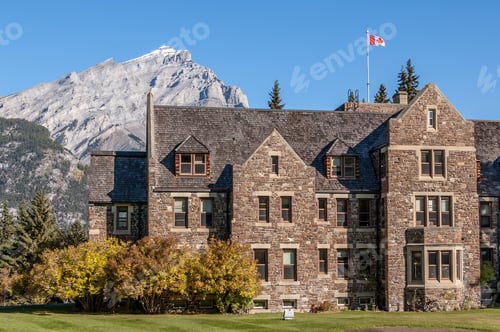 Preview: Old Stone Building In The Town Of Banff, Banff National Park, Alberta, Canada