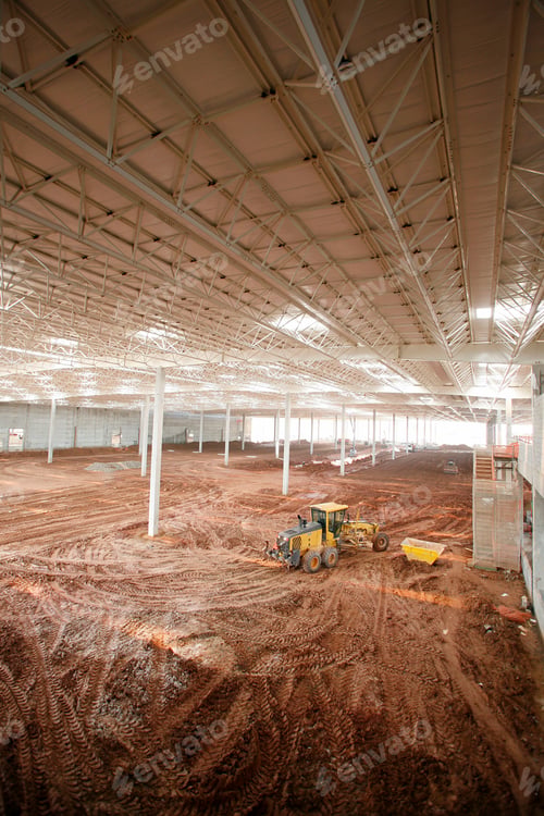 Preview: Structure Of Steel On Industrial Warehous In Construction