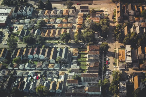 Preview: Aerial View of a Quiet Suburban Neighborhood