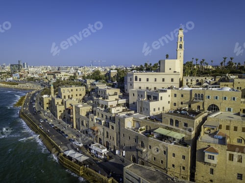Preview: Tel Aviv Skyline And Sand Beaches Israel Outlook To Waterfront And City From Old Jaffa