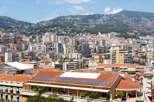 Preview: Color Dslr Stock Image Of Skyline Of Monte Carlo In Monaco On The French Riviera. Horizontal With