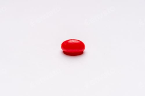 Preview: Colorful Jelly Beans Candies White Background Top View