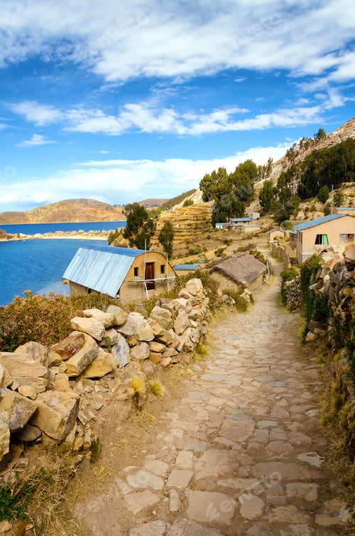 Preview: Small Village Of Challapampa On The Island Of The Sun In Bolivia On The Shores Of Lake Titicaca