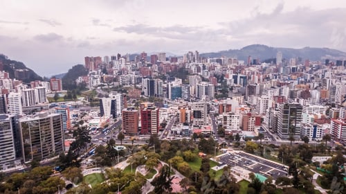 Preview: Aerial View Of North Quito Sector La Carolina, Cloudy Day