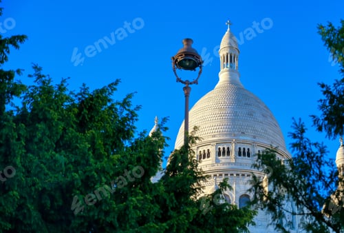 Preview: The Basilica Of The Sacred Heart Of Paris, Located In The Montmartre District Of Paris, France.