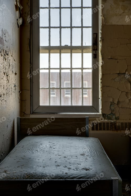 Preview: An Interior View Of A Bed And Lone Window In A Patient'S Room At An Abandoned State Mental Hospital