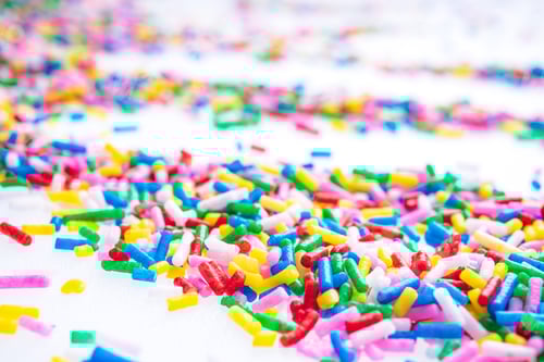 Preview: Colorful Candy Sprinkles Close Up For Birthday Cake On White Background