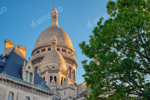 Preview: The Basilica Of The Sacred Heart Of Paris, Located In The Montmartre District Of Paris, France.