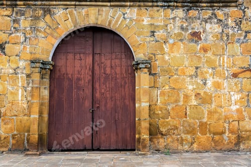 Preview: Entrance To San Roque Chapel In The Small Town Of Valle De San Jose, Colombia