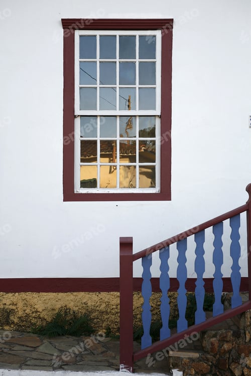 Preview: Window And Starir In Colonial House In Paracatu, Town In Brazil