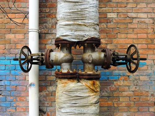 Preview: Steampunk Vintage Valves Against Brick Wall