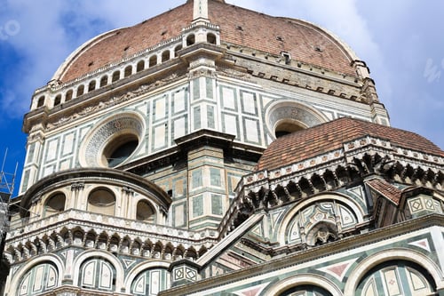 Preview: Wonderful Exterior Florence Cathedral In Italy. Concept Of Region Architecture And European