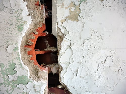 Preview: Cracked Crumbling Concrete Cement Wall Texture With Peeling Paint