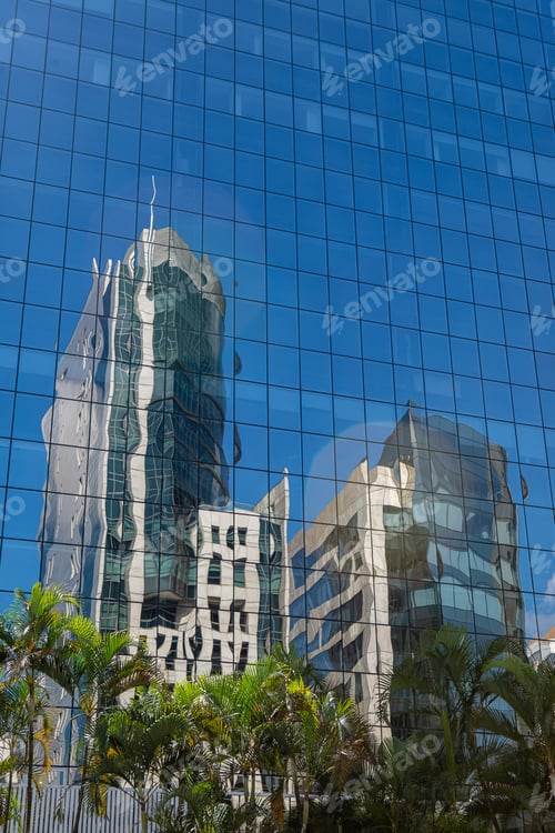 Preview: View Of Mirrored Facades Of Buildings On Avenida Paulista, Sao Paulo, Brazil.