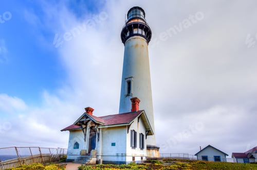 Preview: Pigeon Point Lighthouse In San Francisco Bay, California.