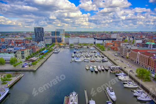 Preview: An Aerial View Of The Port And Docks In Antwerp (Antwerpen), Belgium.