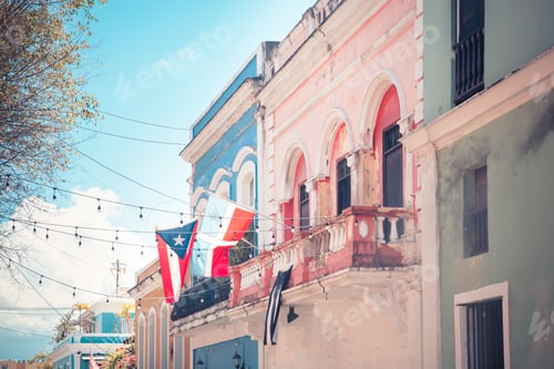 Preview: Old San Juan Puerto Rico With Example Of Typical Old Colorful Architecture
