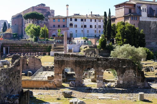 Preview: Great Roman Forum, Arches And Columns In Rome, Italy. Conceptof Antique Landmarks And Famous