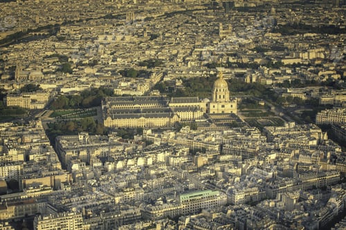Preview: Paris Aerial View With Church Saint-Louis Des Invalides, France