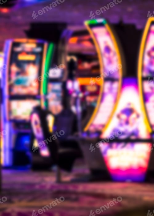 Preview: Defocused Casino Slot Machine Blur With Colorful Lights
