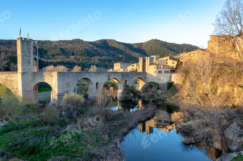 Preview: View Of The Bridge Of Besalu In Besalu, Spain