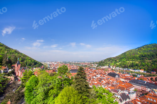 Preview: View Of The City Of Heidelberg Germany Seen From Above