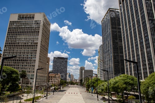 Preview: View Of Vale Do Anhangabau (Anhangabau Valley) View From Viaduto Do Cha (Tea Viaduct) Under
