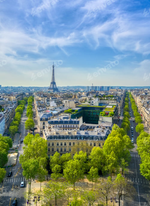Preview: A View Of The Eiffel Tower And Paris, France From The Arc De Triomphe.