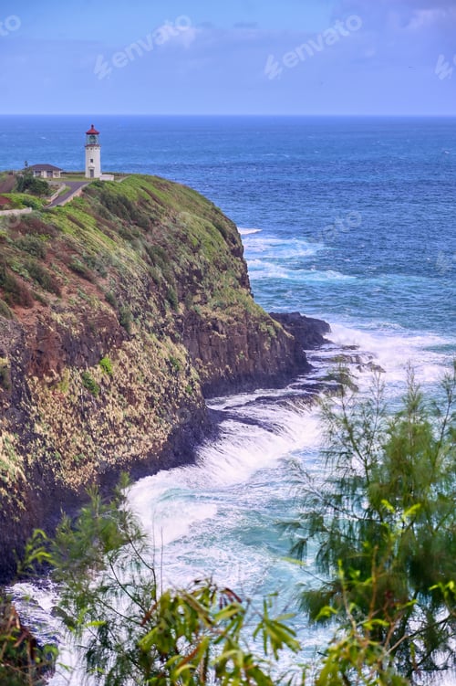 Preview: The Kilauea Lighthouse On The Coast Of Kauai, Hawaii.
