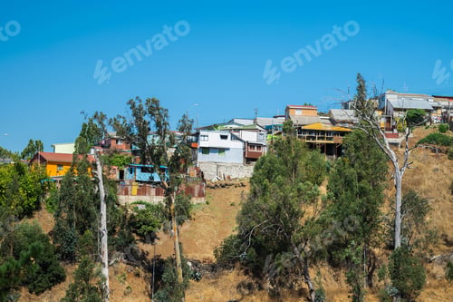 Preview: Buildings On The Hills Of The Unesco World Heritage City Of Valparaiso, Chile