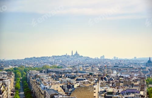 Preview: A View Of Paris, France From The Arc De Triomphe On A Sunny Day.