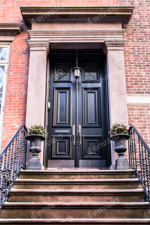 Preview: Typical Entrance Door To A New York City Apartment Building Residential Home