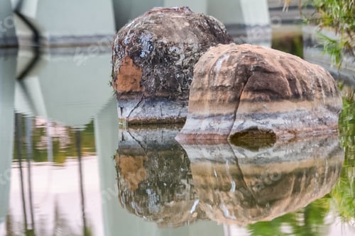 Preview: Water Mirror. The Rocks On The Lake Reflected. Nature. Life In Nature. Walk In The Woods. Nature